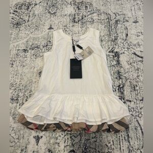 Burberry White nova check tank top kids girl 8y nwt